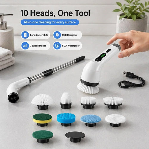 Scrub Mate™ Electric Spin Scrubber – White